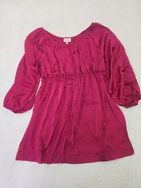 Maternity Magenta Smocked Waist Tunic Size XL